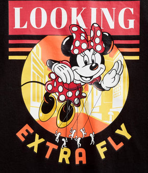 Disney Unisex Looking Extra Fly Minnie Mouse Balloon T-Shirt Black Size XS
