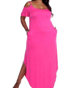 White Mark Womens Lexi Maxi Dress, Pink, Plus Size 1X