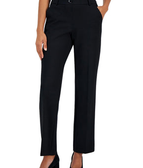 Kasper Womens Petites Pocket Straight Leg Pants Black Size PXL