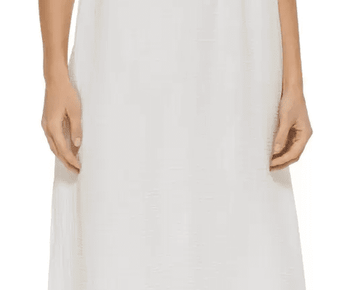 DKNY Women's V Neck Front Tie Maxi Dress Cover Up Swimsuit White Size XL