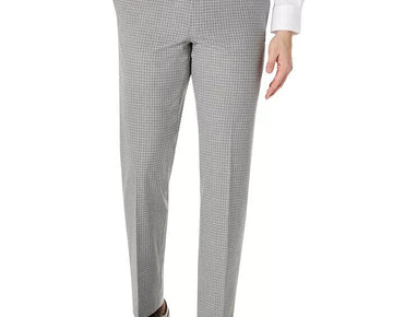 LAUREN RALPH LAUREN Classic-Fit Gray Grid Dress Pants Gray Plaids Size 40X30 $95