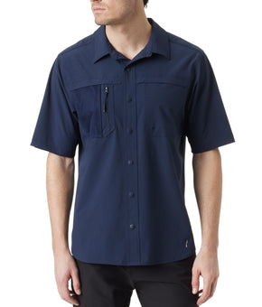 BASS OUTDOOR Men's Explorer Short-Sleeve Shirt Navy Blue Size S MSRP $79