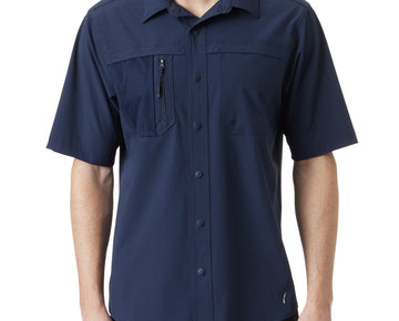 BASS OUTDOOR Men's Explorer Short-Sleeve Shirt Navy Blue Size S MSRP $79