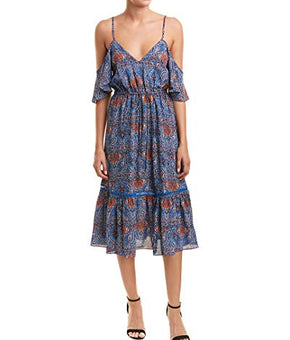 Jack by BB Dakota Women's Marrakeh Express Printed CDC Dress, True Blue, Size XS