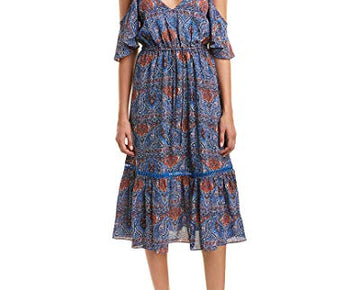 Jack by BB Dakota Women's Marrakeh Express Printed CDC Dress, True Blue, Size XS