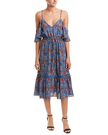 Jack by BB Dakota Women's Marrakeh Express Printed CDC Dress, True Blue, Size XS