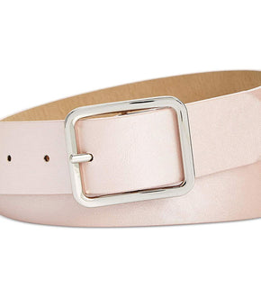 INC International Concepts Women's Casual Solid Belt, Blush/Silver, Size S Pink