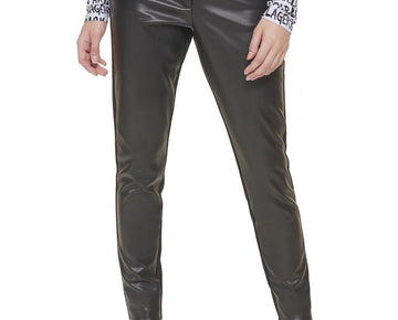 Karl Lagerfeld Paris Womens Faux Leather High Rise Skinny Pants Black Size 6
