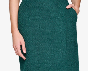 KARL LAGERFELD PARIS Women's Tweed Mini Skirt Green SIze 12 MSRP $109