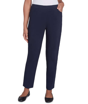 Alfred Dunner Women's Petite Slimming Allure Stretch Pants Size 14P Blue