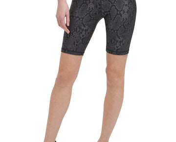 Dkny Sport Women's Snake-Embossed Bike Shorts Black Size S MSRP $45