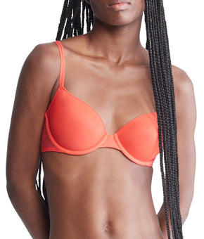 Calvin Klein Sheer Marquisette Lined Demi Bra Orange Odyssey Red Size 34B