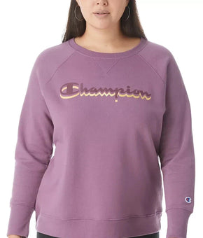 CHAMPION NWT Plus Size Powerblend Logo Boyfriend Sweatshirt Purple 3X MSRP $50