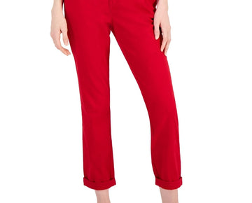 Tommy Hilfiger TH Flex Hampton Cuffed Chino Straight-Leg Pants Red Size 18 $60