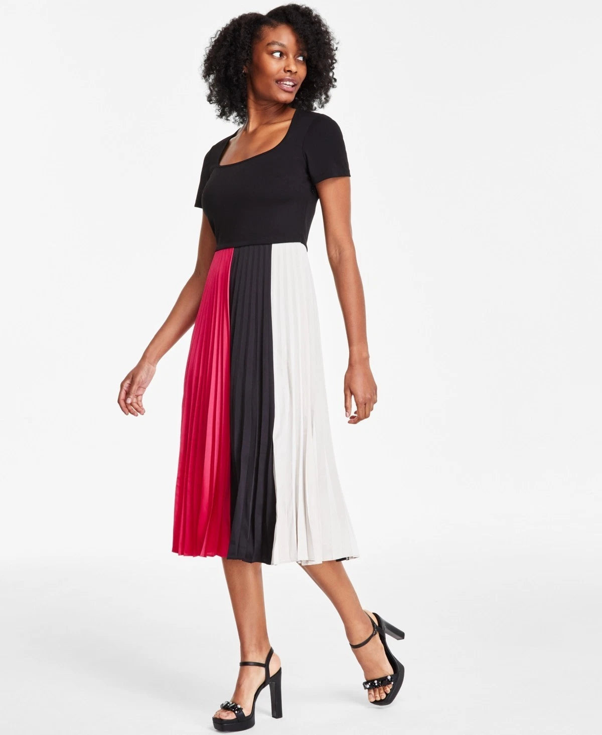 karl lagerfeld pleated dress PARIS Women's Colorblocked Black Size 6 M Numerical Size:1 RS-07.19.22AM this dress blends comfort Best Shoes to Wear