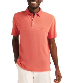 Nautica Men's Textured Pieced Piqu? Short Sleeve Polo Shirt Red Size M MSRP $80