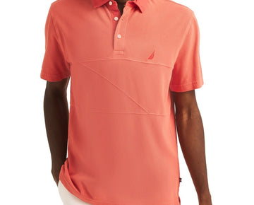 Nautica Men's Textured Pieced Piqu? Short Sleeve Polo Shirt Red Size M MSRP $80