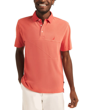 Nautica Men's Textured Pieced Piqu? Short Sleeve Polo Shirt Red Size M MSRP $80