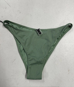 KENDALL + KYLIE Bikini Bottom Womens Size L Green Ribbed Lined Stretch Swimwear