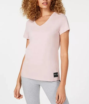 Calvin Klein V-Neck T-Shirt Pink Size XS Cotton