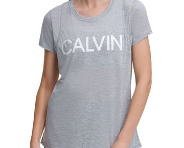 Calvin Klein Womens Performance Logo T-Shirt Gray Size S