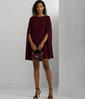 Lauren Ralph Lauren Women's Georgette Cape Dress Burgundy Red Size 6 MSRP $195