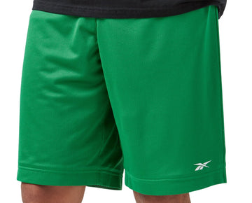 Reebok Mens Regular fit Mesh Basketball Shorts Small Green Solid