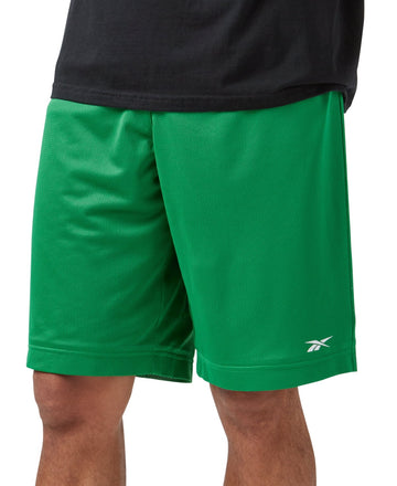 Reebok Mens Regular fit Mesh Basketball Shorts Small Green Solid