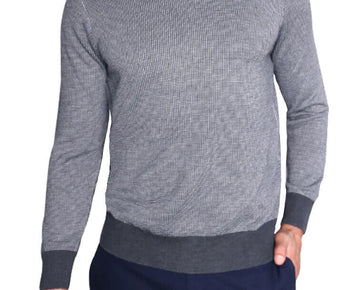 TAILORBYRD MELANGE BIRDSEYE V-NECK SWEATER Gray Size M