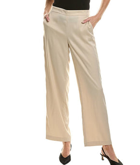 Anne Klein womens Wide Leg Pant, Size L, Brown MSRP $99