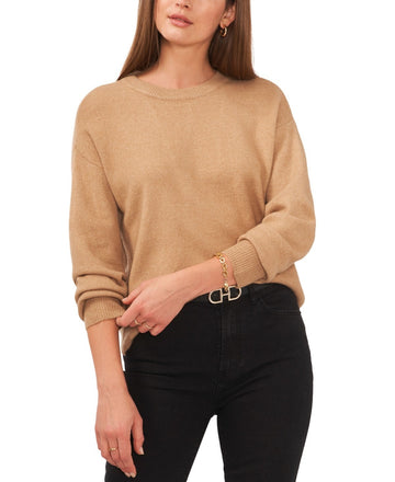1.STATE Women's Long Sleeve Cozy Wrap Back Sweater LIGHT BROWN Size S MSRP $89