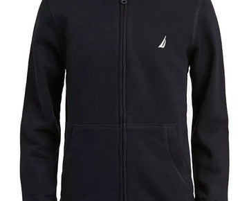 Nautica Little Boys Full Zip Fleece Hoodie Black Size 5 (M) MSRP $45