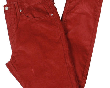 Levi Strauss & Co. Mens 512 Corduroy Slim Tapered Leg Jeans Red Brown Size 34/32