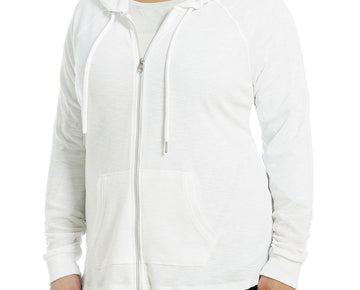 Calvin Klein Performance Womens White Hooded Jacket Plus Size 2X MSRP $59