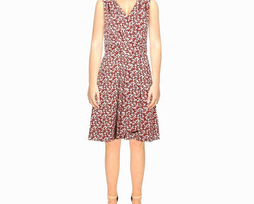 Lauren Ralph Lauren Floral Print Wrap Style Dress Multicolor Size 10P MSRP $135