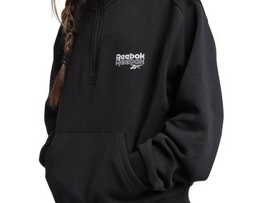 Reebok Womens Pocket Cotton Sweatshirt Black Size XL