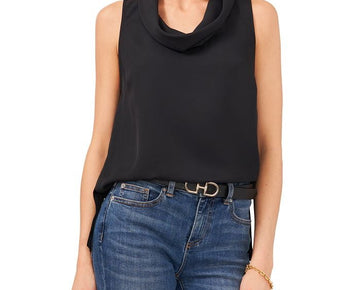 Vince Camuto RICH BLACK Women's Cowl Neck Sleeveless Top, US Size XL MSRP $69
