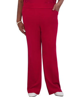 Kasper Women's High-Rise Pull-On Flare Pants RED Size M MSRP $79