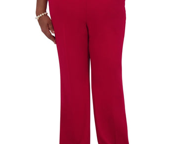 Kasper Women's High-Rise Pull-On Flare Pants RED Size M MSRP $79