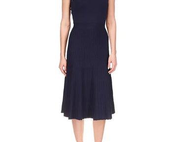 Michael Kors Stud Trim Dress Navy Blue Size L MSRP $195