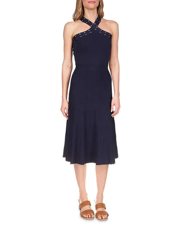 Michael Kors Stud Trim Dress Navy Blue Size XS MSRP $195