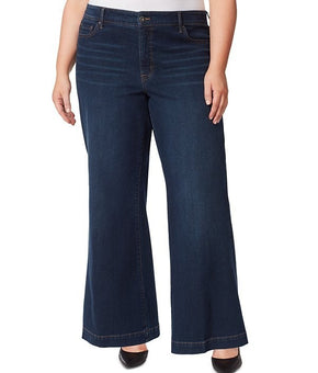 Jessica Simpson Trendy Plus Size 16W True Love Trouser Wide-Leg Jeans $79