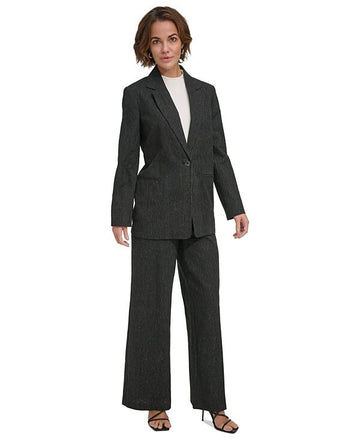 DKNY Women's Long-Sleeve Single-Button Blazer BLACK Size 12 MSRP $159