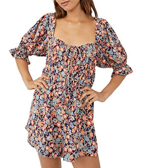 Free People Show Me Love Romper Navy Combo Size M (Women's 8-10)