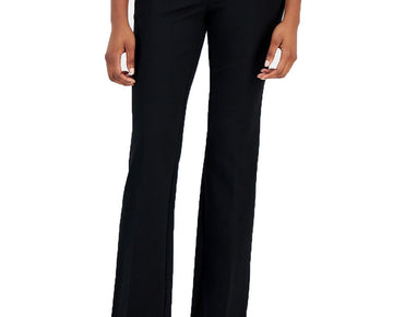 Anne Klein Womens High Rise Faux Pocket Trouser Pants Black Size L MSRP $99