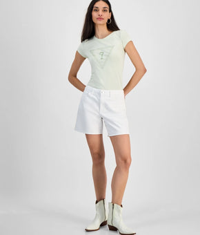 GUESS Women's Super Relaxed High-Rise Denim Shorts White Size 26 MSRP $89