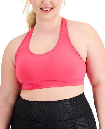 ID Ideology Women's Medium Impact Sports Bra Pink Plus Size 3X