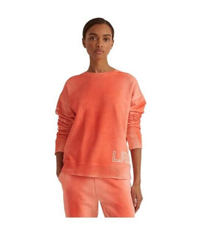 Lauren Ralph Lauren Logo French Terry Pullover Hyannis Port Orange Size L $115