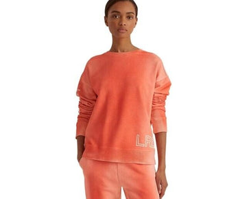 Lauren Ralph Lauren Logo French Terry Pullover Hyannis Port Orange Size L $115