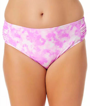 California Waves Women's Tie Dyed Swim Bottoms Swimsuit Pink Plus Size 0X Pink